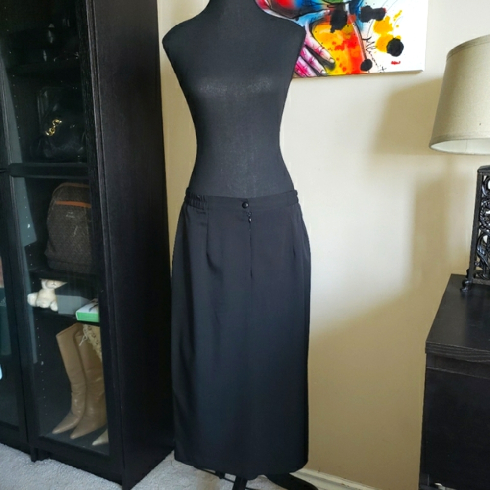 5 For $25✨Like New Vintage Scorpio Black Long Maxi Pencil Formal Skirt Womens 12